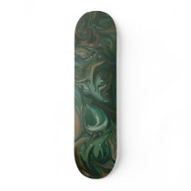 Black Green Swirl Skateboard.