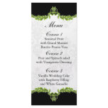 black green wedding menu rack card design