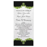 black green Wedding program Rack Card