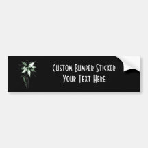 Black Green & White Swirly Flower by Naomi Bumper Stickers