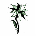 Black Green & White Swirly Flower by Naomi Photo Cut Outs