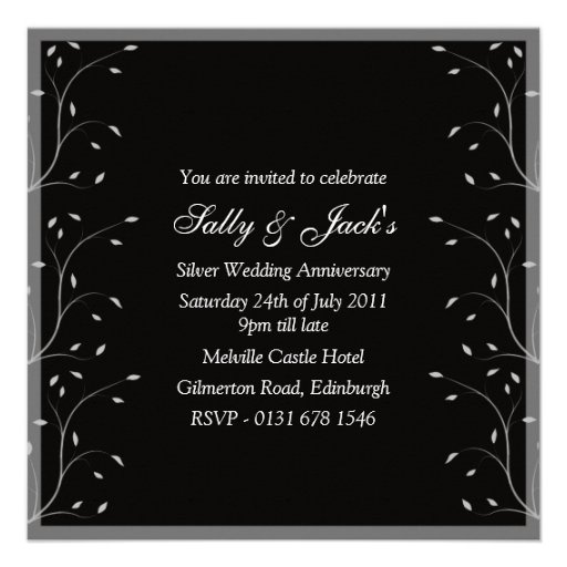 Black & Grey Anniversary Party Invitation