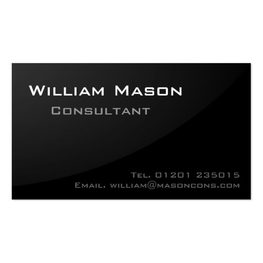 Black Grey Curved - Professional Business Card (front side)