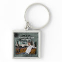 Black grey grungy graduation photo square keychain keychain
