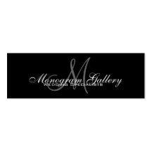 Black Grey Monogram Customizable Business Card