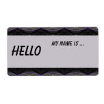black grey name badge shipping labels