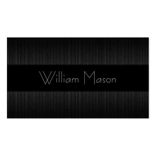 Black & Grey Pinstripe Professional Business Card (front side)