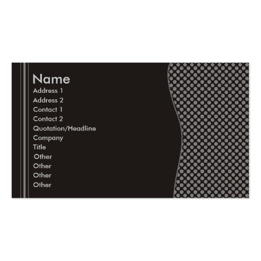 Black & Grey Polka Dot Business Cards (front side)