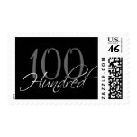 Black Grey White 100th Birthday Party Postage