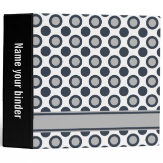 Black grey White Polka Dots 3 Ring 2