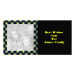 black grey yellow circles photo cards