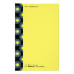 black grey yellow pattern stationery paper