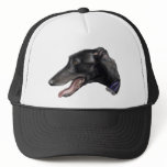 "Black Greyhound" Dog Art Hat