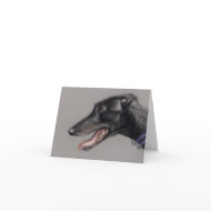 Black Greyhound Dog Art Notecard card