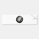 Black Greyish Baseball Bumper Sticker