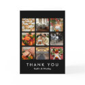 Black grid collage 9 photos memories thank you card