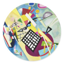 Black Grid Round Stickers