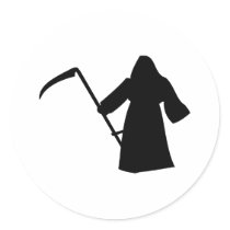black grim reaper death icon stickers