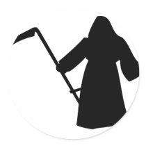 black grim reaper death icon stickers