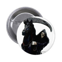 Black Grim Reaper Horseman by Valpyra Buttons