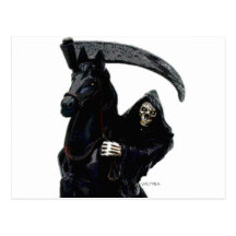 Black Grim Reaper Horseman by Valpyra Post Card