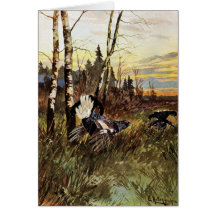Black Grouse Mating Display Card