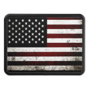 Black Grunge American Flag Hitch Cover