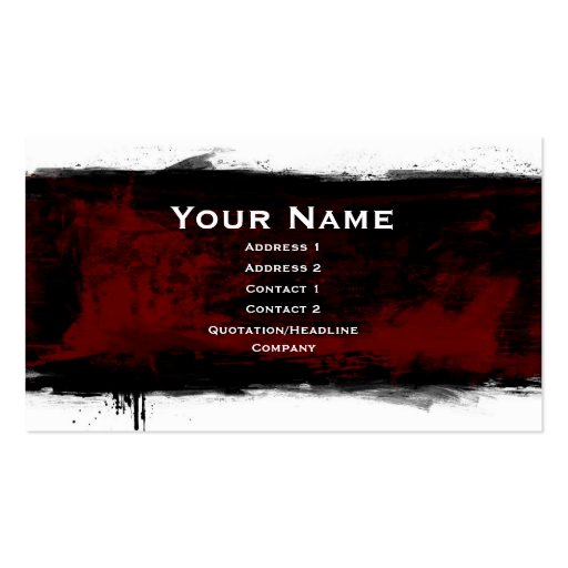 black grunge business card template (front side)