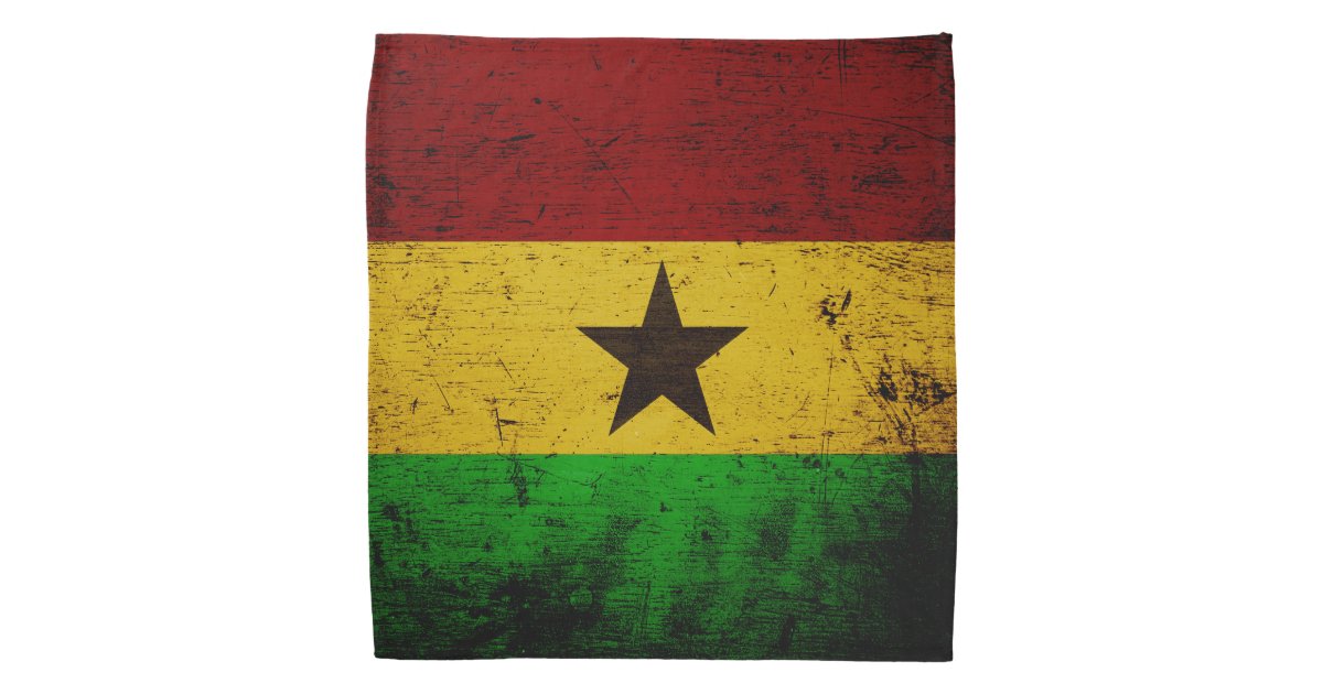 Black Grunge Ghana Flag Bandana Zazzle