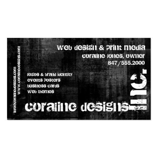 black grunge, Inc. business card