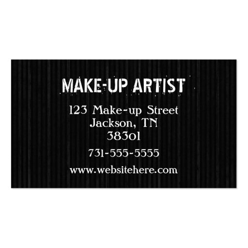 Black grunge Make-up Artist Business Cards (back side)