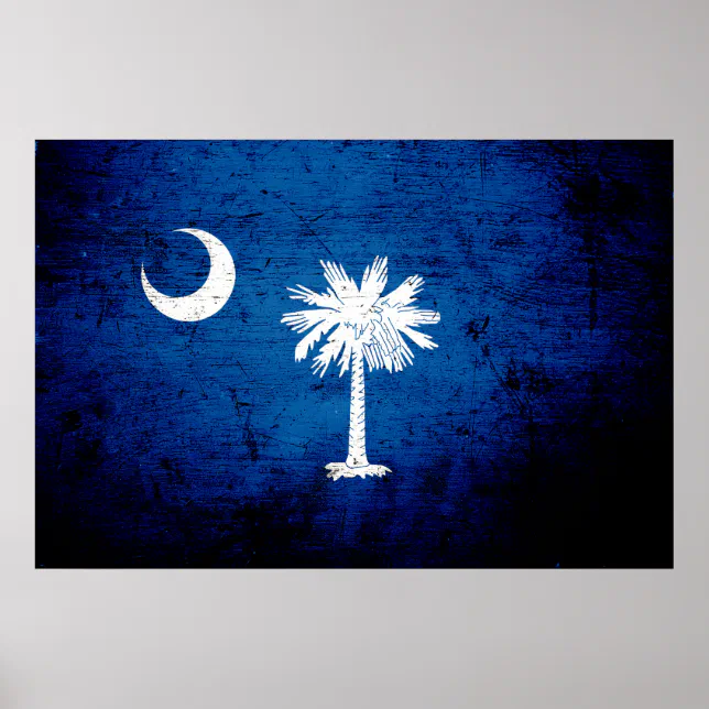 Black Grunge South Carolina State Flag Poster Zazzle