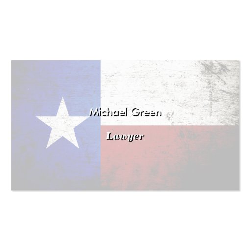 Black Grunge Texas State Flag Business Card Template