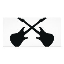 black guitar icon crossed photo cards