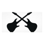 black guitar icon crossed picture card