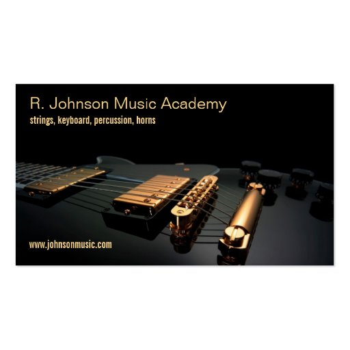black guitar music instructor business card (front side)