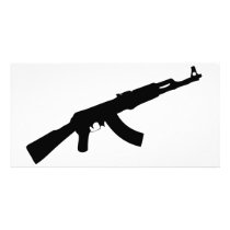 black gun ak 47 icon picture card