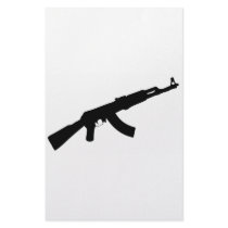 black gun ak 47 icon stationery