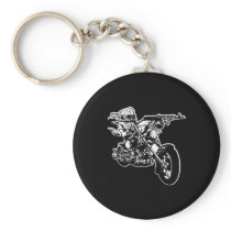 Black Gun Shooting Biker Key Chains