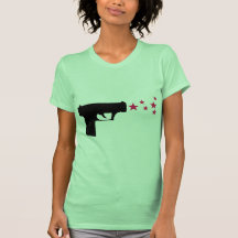 black gun star pistol stars tee shirt