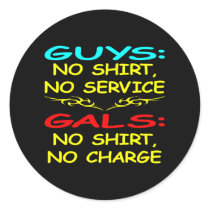 Black Guys Gals No Shirt Service stickers by WhiteTiger_LLC Black Guys Gals No Shirt Service stickers