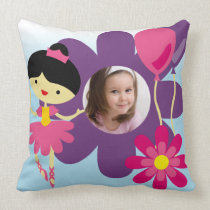 Black Hair Ballerina Pillow pillows