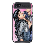 Black Hair, Black Lingerie Pin-up Girl by Al Rio iPhone 5 Covers