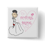 Black Hair Future Bride Tshirts and Gifts Pinback Button