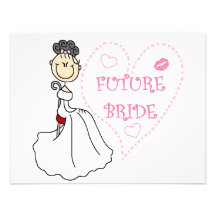 Black Hair Future Bride Tshirts and Gifts Personalized Invite
