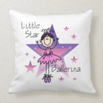 Black Hair Girl  Little Star Ballerina Pillow pillows