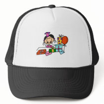 Black Hair Girl With Birthday Gifts T-shirts hats