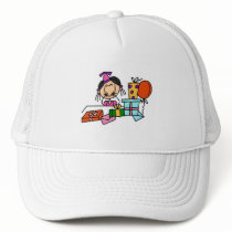 Black Hair Girl With Birthday Gifts T-shirts hats