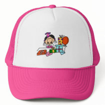 Black Hair Girl With Birthday Gifts T-shirts hats