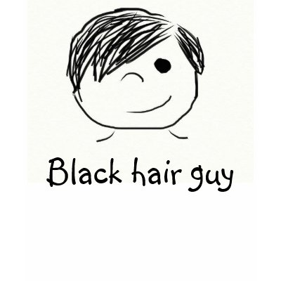 Black hair guy t-shirts by JoJy45